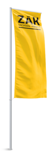 Flagge der Zahnärztekammer Sachsen-Anhalt in gelber Farbvariante, Version 1, mit Logo und klarer Gestaltung.