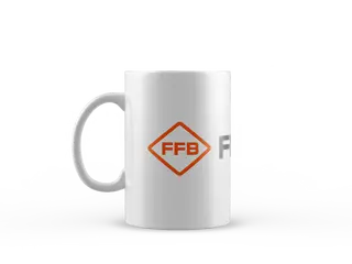 Weiße FFB Tasse mit Logo